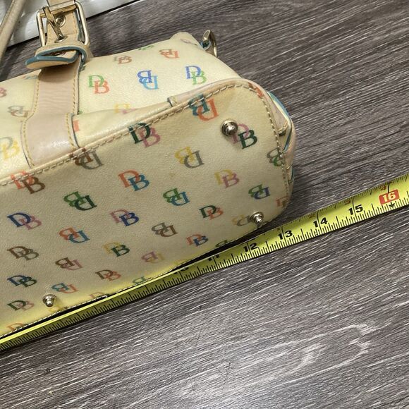 Dooney & Bourke Colorful AOP Monogram Mini Barrel Bag Zipper Strap - Picture 7 of 11
